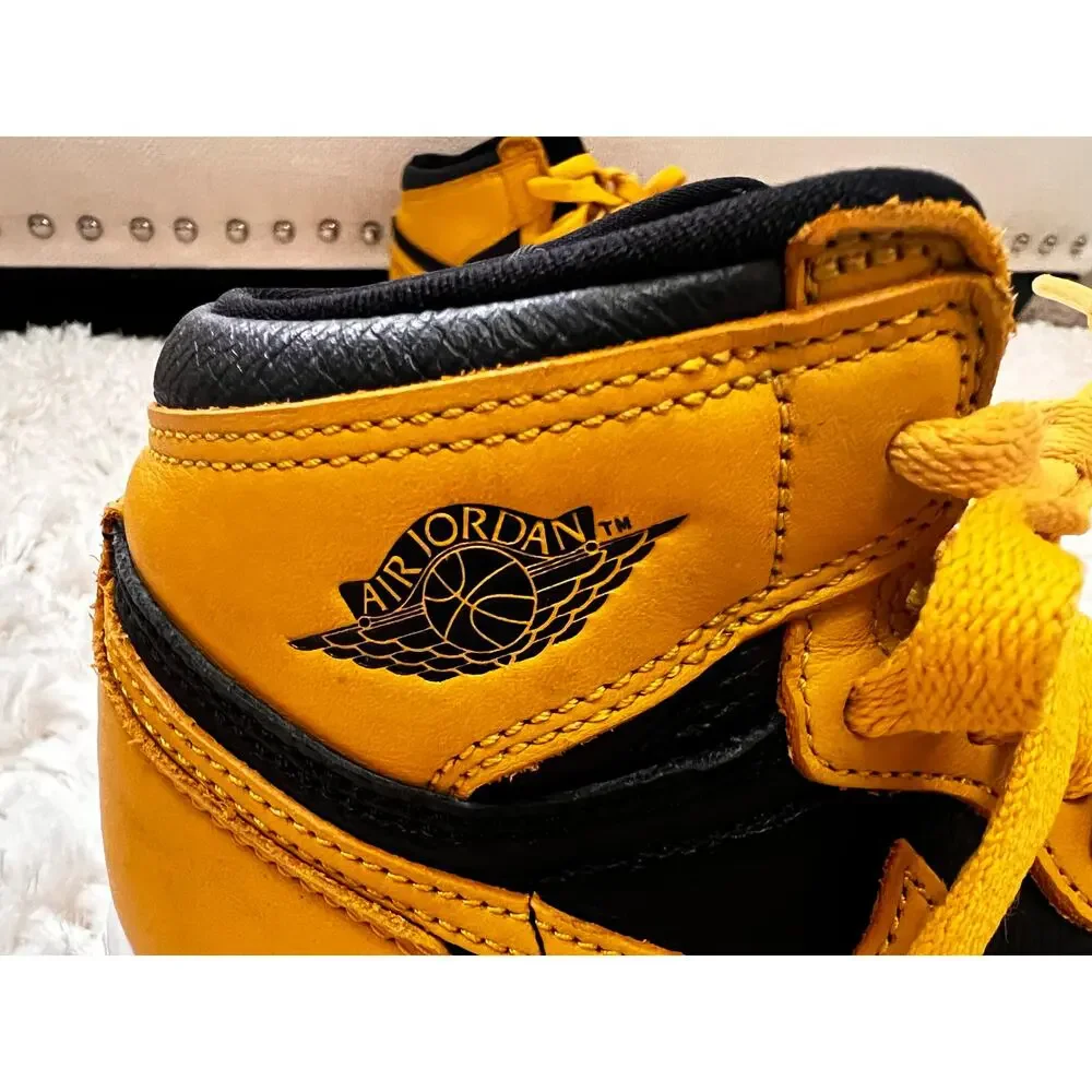 Nike Jordan High 2Y Unisex Basketball Street Shoe Black Yellow EUC Classic Style